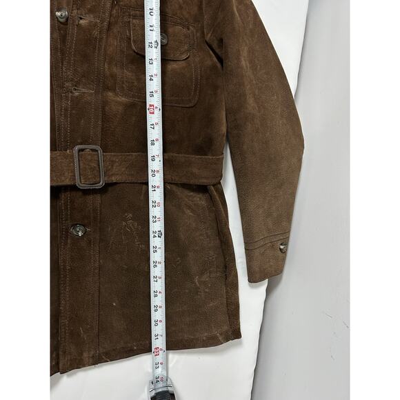 Victoria Leather Heavy Suede Nubuck Trucker Jacket Brown Western Cowboy Canada - Picture 9 of 11